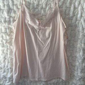 NWT Loft pink cotton v neck tank top w adjustable straps